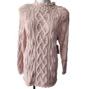 Vintage NWT Pink Yardworks Handknit sweater‎ dresspearl details Small Balletcorp
